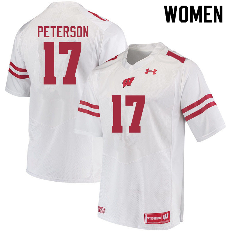 Wisconsin Badgers Women's #17 Darryl Peterson NCAA Under Armour Authentic White College Stitched Football Jersey UB40G27TI
